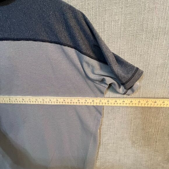 MEN'S BLUE GRAY POLO - COLUMBIA - SHORT SLEEVE - SIZE M Two Tone Striped - Picture 8 of 9